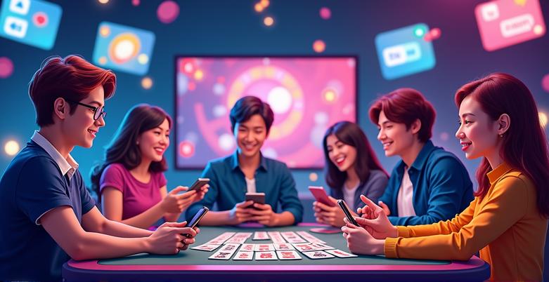 คนกำลังเล่นคาสิโนผ่านมือถือ